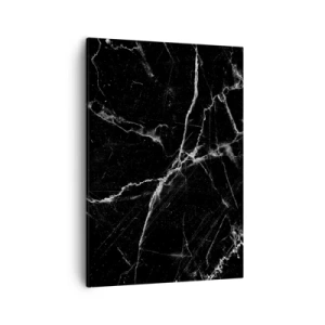 Quadro su tela - Stampe su Tela - Marmo nero con venature bianche nei dettagli - 50x70cm - La vita segreta delle pietre - Decorazione murale moderna per soggiorno e camera da letto ARTTOR