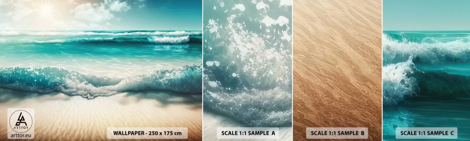 Campione Di Fotomurale Standard Eco - La calma dell'oceano - Spiaggia, Mare, Bordo - 100x30 cm