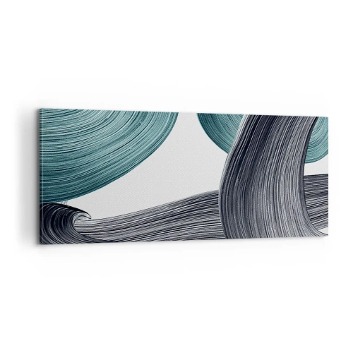 Quadro su tela - Stampe su Tela - Tracce smeraldo e nero - 100x40 cm