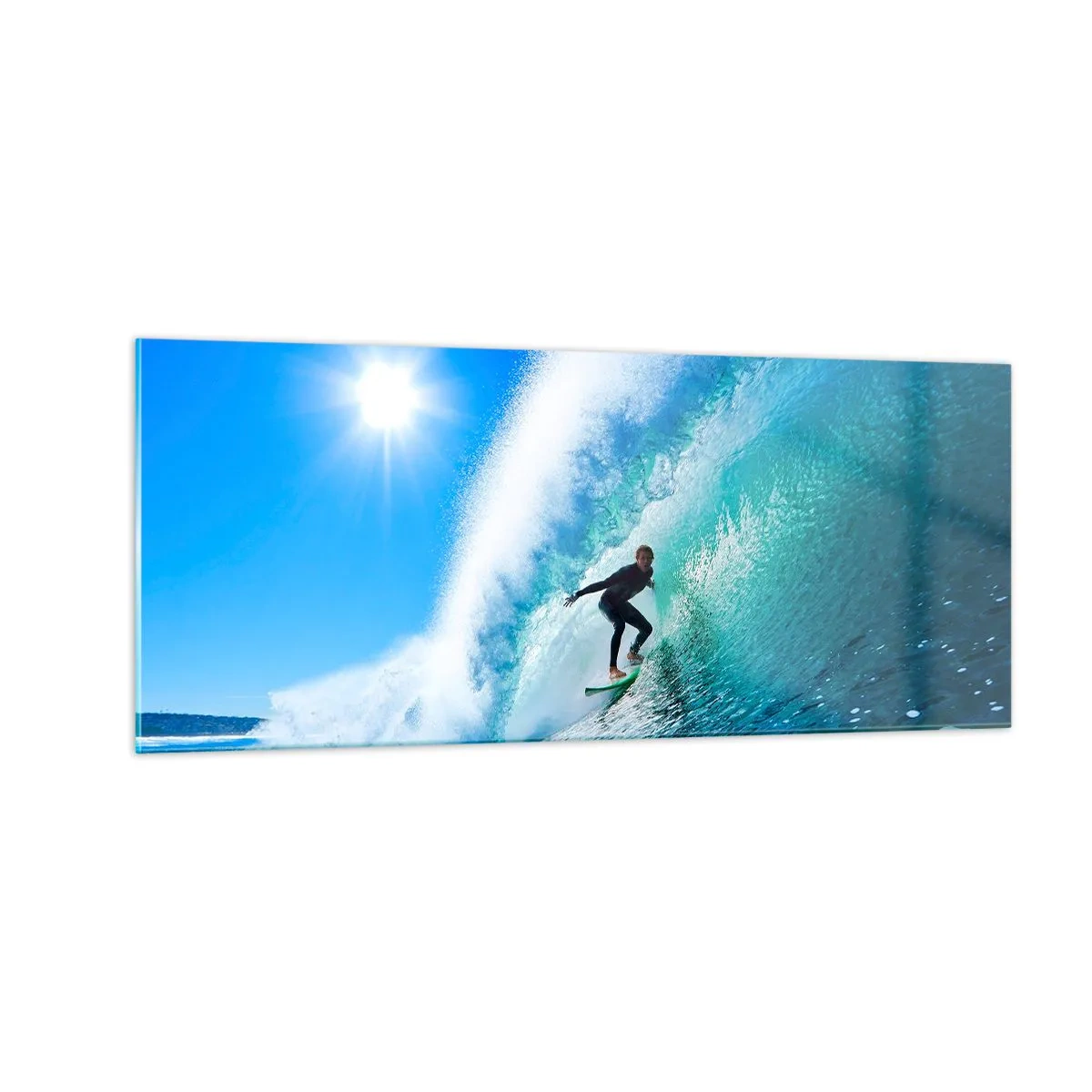 Quadro su vetro - Attraverso il grande blu - 100x40 cm