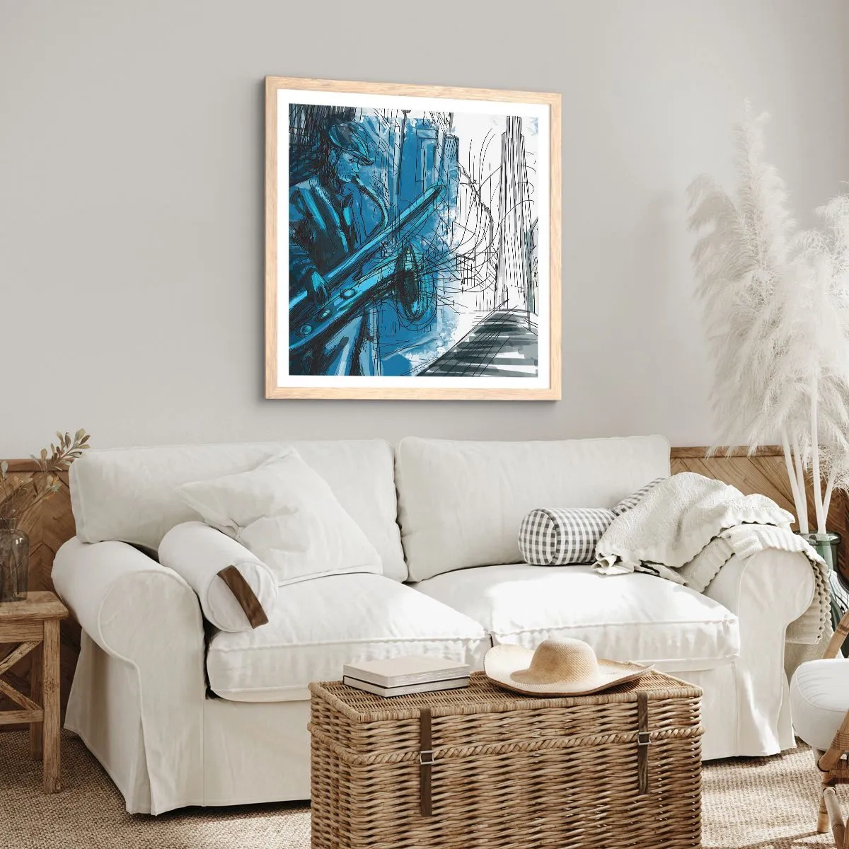Poster in cornice rovere chiaro - Rapsodia urbana - 40x40 cm