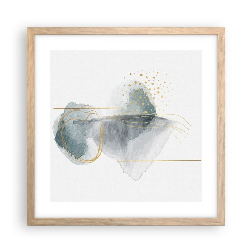 Poster in cornice rovere chiaro - Sui legami del grigio e dell'oro - 40x40 cm