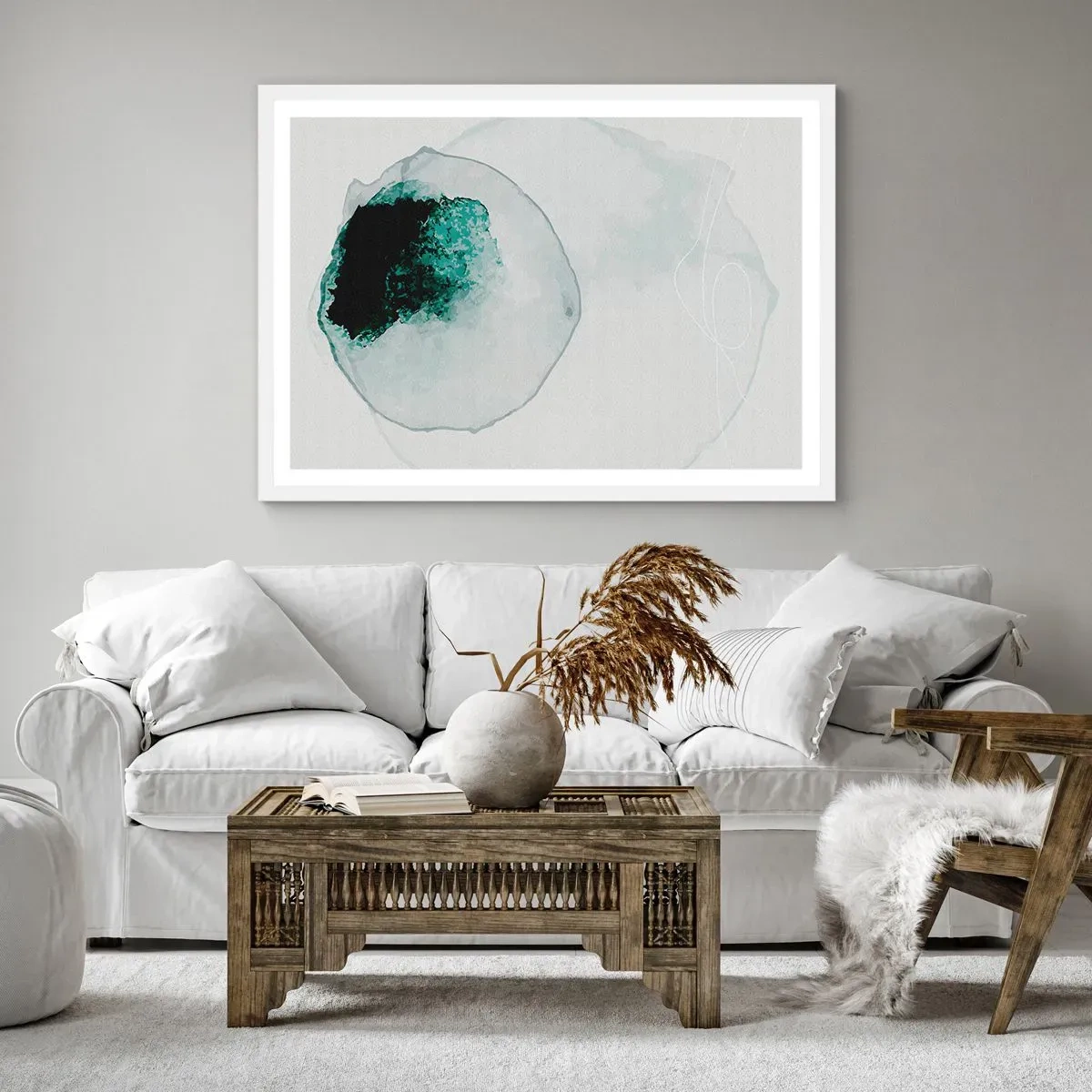 Poster in cornice bianca - In una goccia d'acqua - 70x50 cm