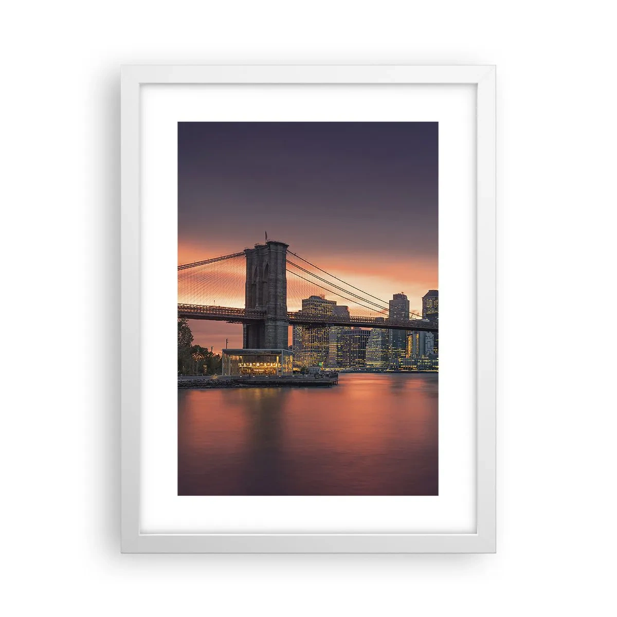 Poster in cornice bianca - Immersa nel silenzio lilla - 30x40 cm