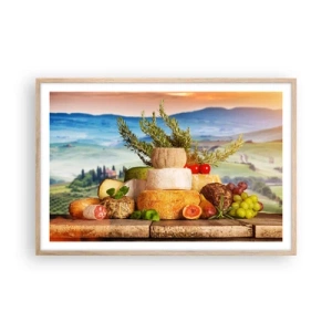 Poster in cornice rovere chiaro - La gioia italiana della vita - 91x61 cm