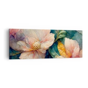 Quadro su tela - Stampe su Tela - Fiori delicati in colori pastello - 140x50cm - Delicatezza pura - Decorazione murale moderna per soggiorno e camera da letto ARTTOR