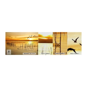 Campione di Fotomurale Premium Canvas - Alla pesca - Paesaggio, Lago, Rete da pesca - 100x30 cm