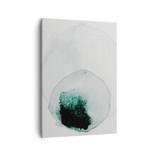 Quadro su tela - Stampe su Tela - Goccia d'acqua astratta con sfumature di verde e nero - 50x70cm - In una goccia d'acqua - Decorazione murale moderna per soggiorno e camera da letto ARTTOR