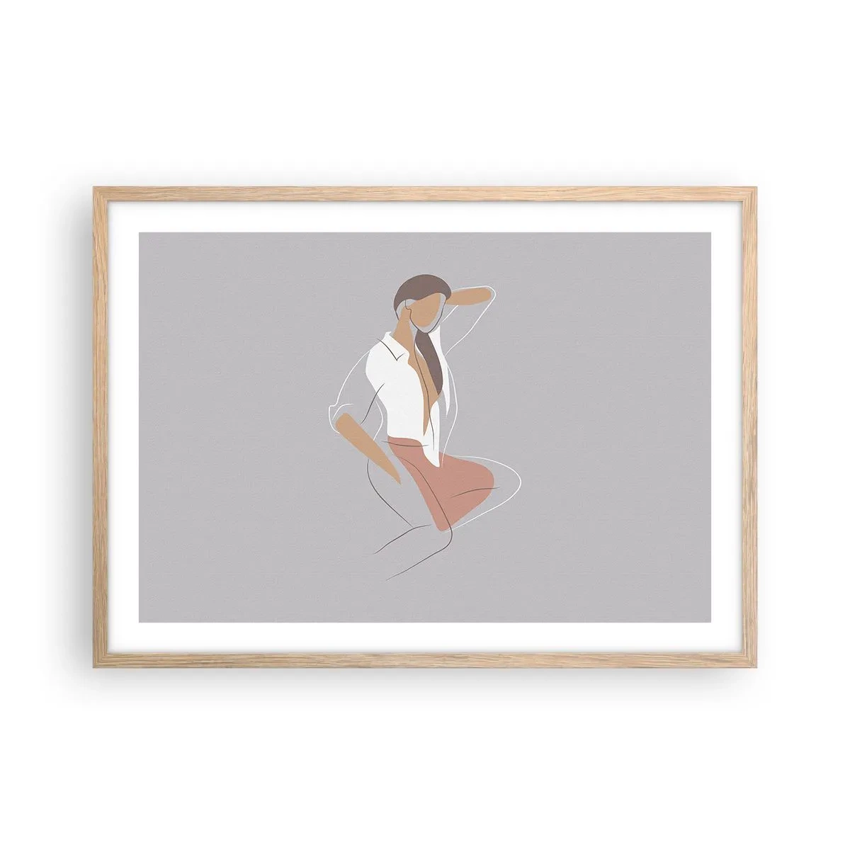 Poster in cornice rovere chiaro - Profilo di bellezza - 70x50 cm