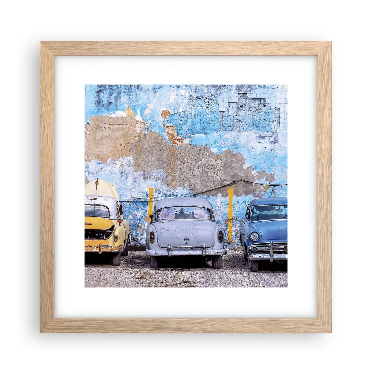 Poster in cornice rovere chiaro - L'incontro dei veterani - 30x30 cm