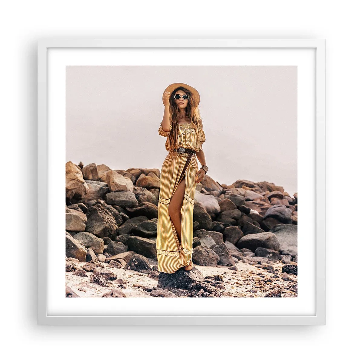 Poster in cornice bianca - La magia delle pietre - 50x50 cm