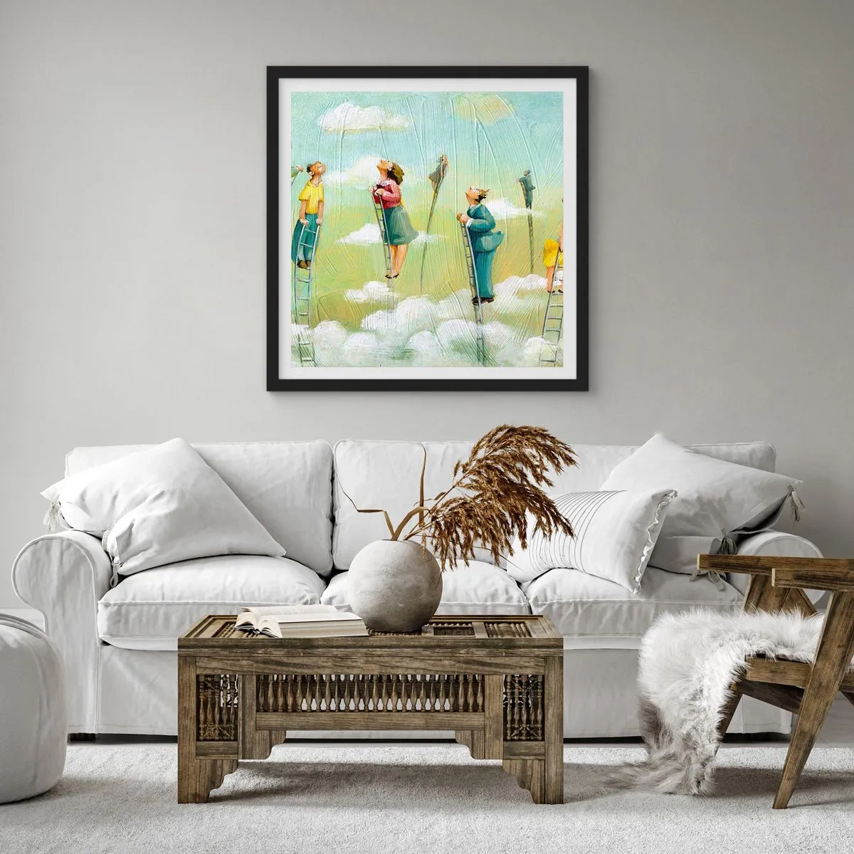 Poster in cornice nera - Seguendo i propri sogni - 30x30 cm
