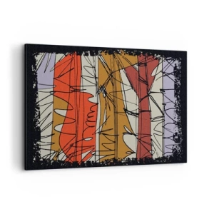 Quadro su tela - Stampe su Tela - Composizione astratta dai colori intensi - 120x80cm - Composizione spontanea - Decorazione murale moderna per soggiorno e camera da letto ARTTOR