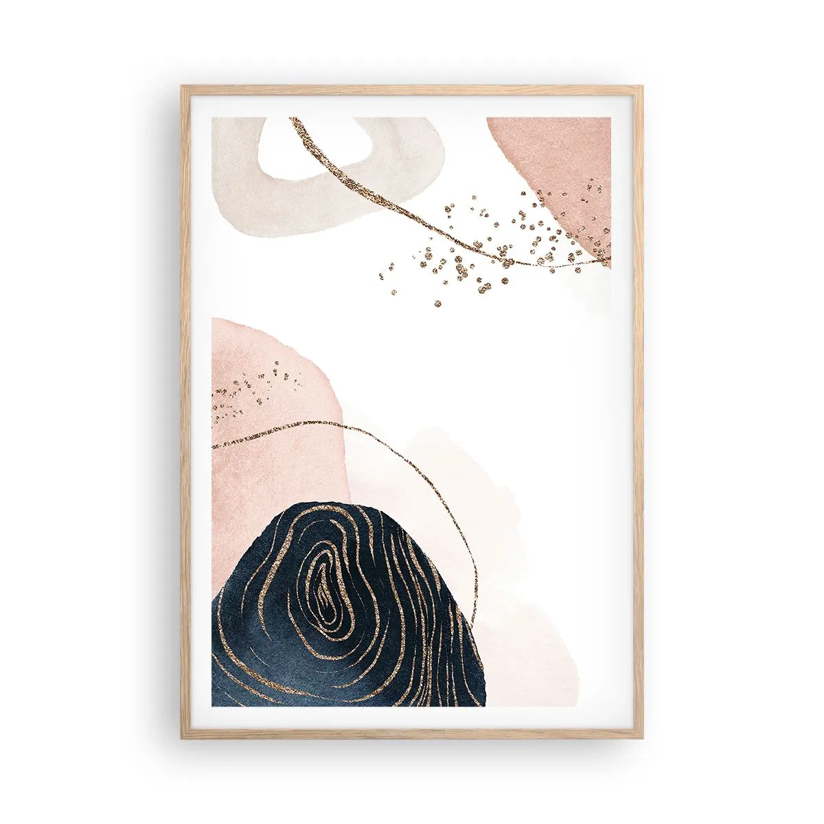 Poster in cornice rovere chiaro - Tutto scorre - 70x100 cm