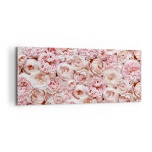 Quadro su tela - Stampe su Tela - Delicate rose in tonalità di rosa su tutta la superficie - 120x50cm - Coperto di rose - Decorazione murale moderna per soggiorno e camera da letto ARTTOR