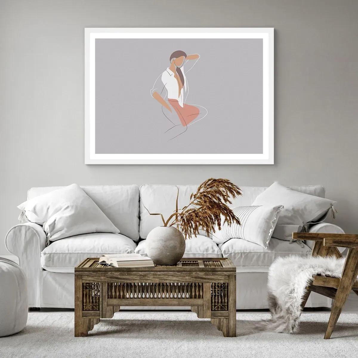 Poster in cornice bianca - Profilo di bellezza - 70x50 cm