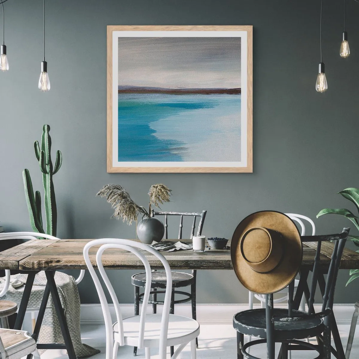 Poster in cornice rovere chiaro - Paesaggio orizzontale - 50x50 cm