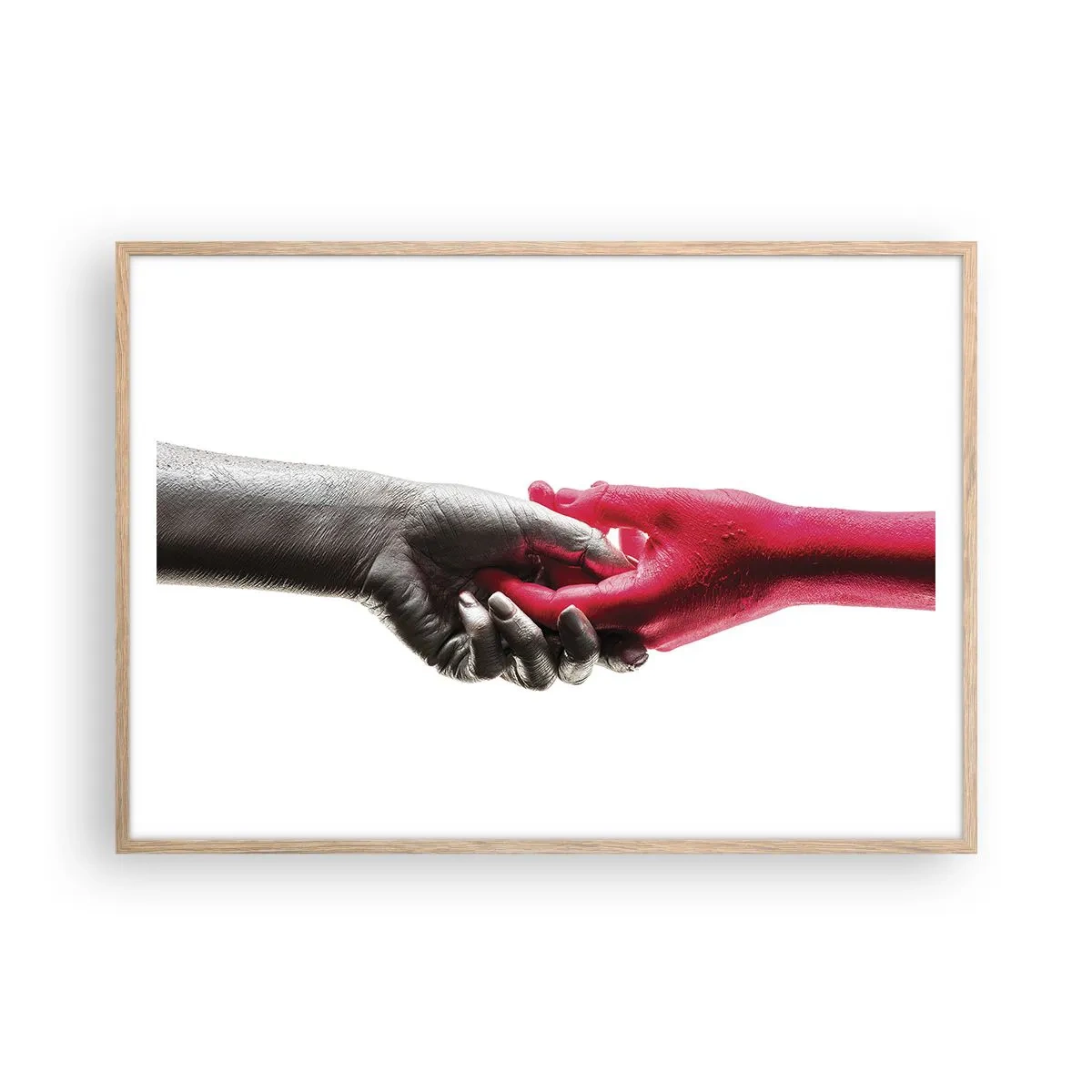 Poster in cornice rovere chiaro - Insieme, sebbene diversi - 100x70 cm