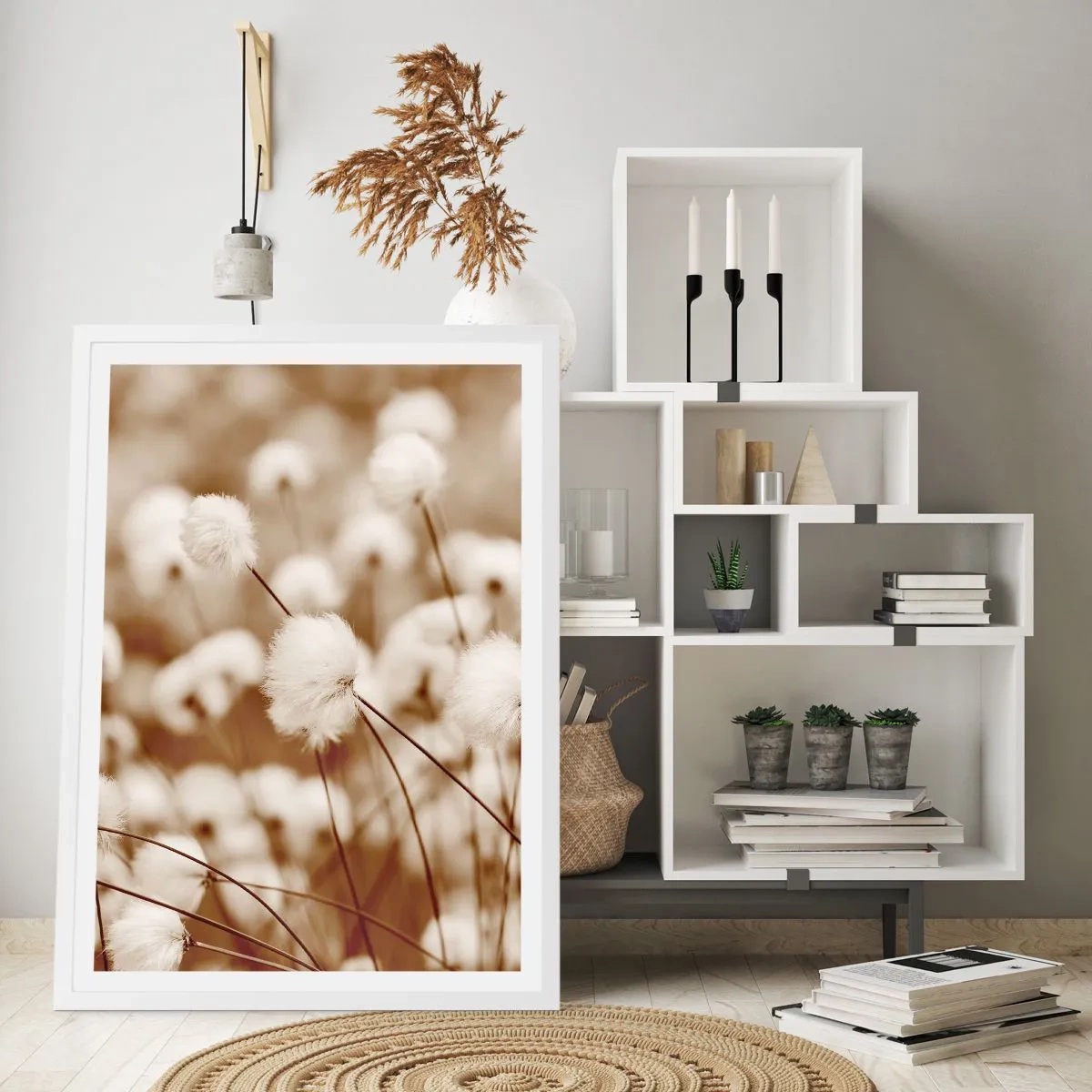 Poster in cornice bianca - Campo di morbidezza - 70x100 cm