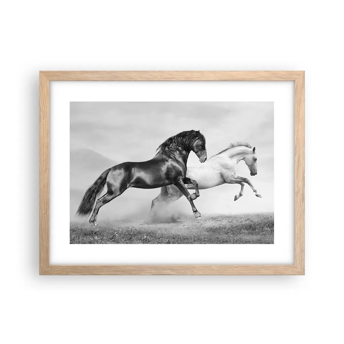 Poster in cornice rovere chiaro - Angeli e demoni - 40x30 cm