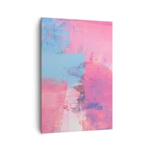 Quadro su tela - Stampe su Tela - Composizione astratta in rosa e blu - 70x100cm - Rosa, blu e un pizzico di luce - Decorazione murale moderna per soggiorno e camera da letto ARTTOR