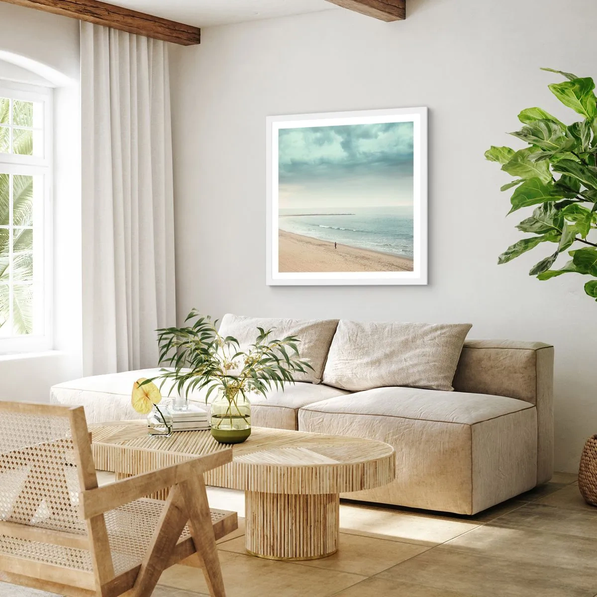 Poster in cornice bianca - Cercando la pace - 50x50 cm