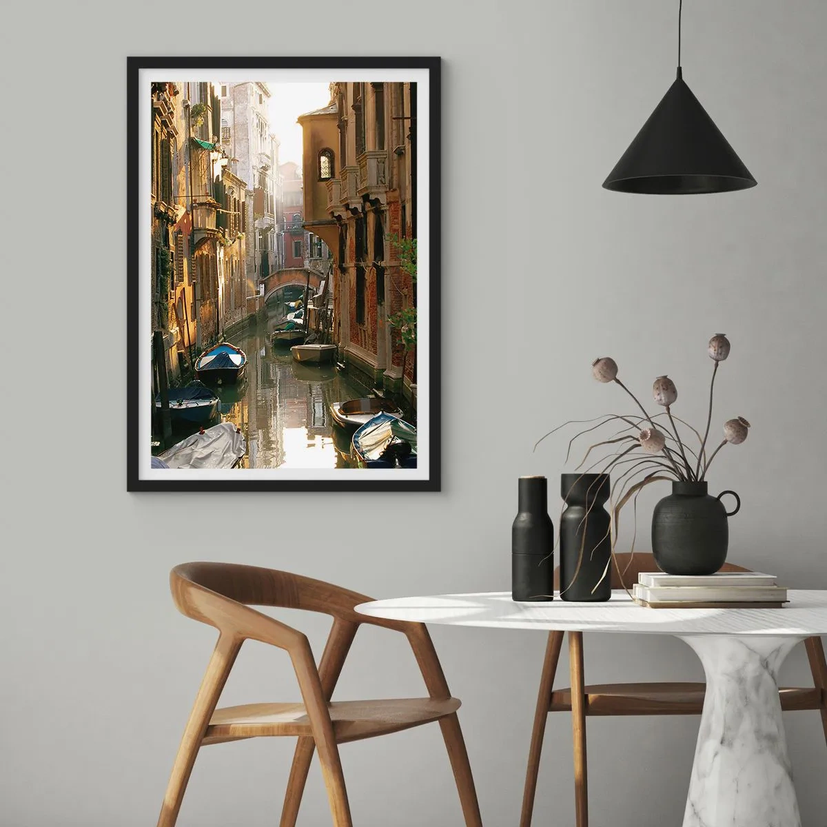 Poster in cornice nera - Un angolo di Venezia - 40x50 cm