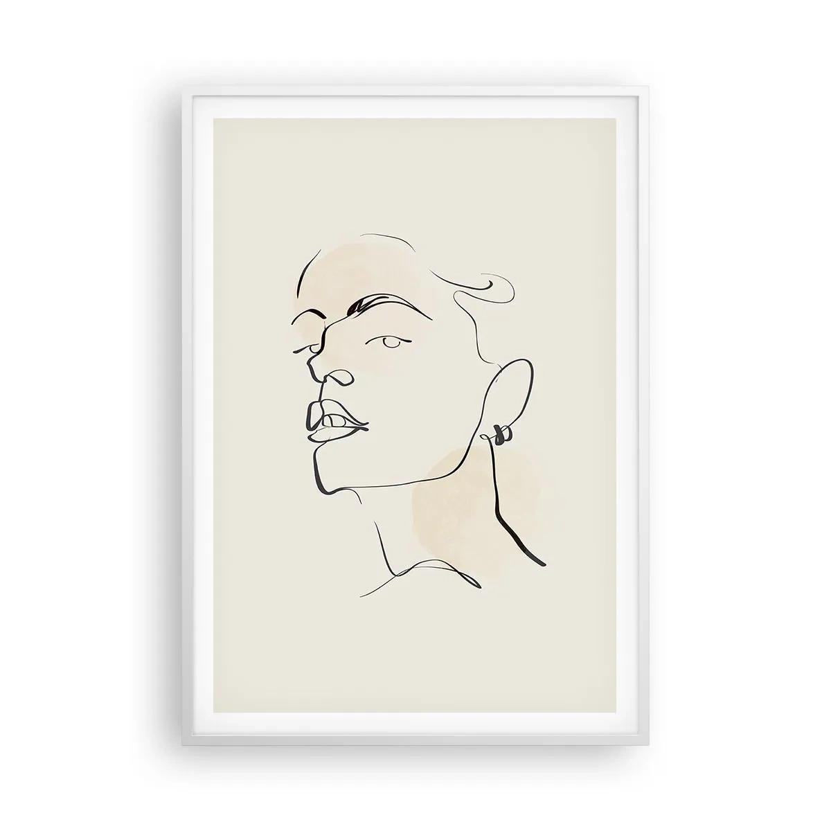 Poster in cornice bianca - Sguardo fiero - 70x100 cm