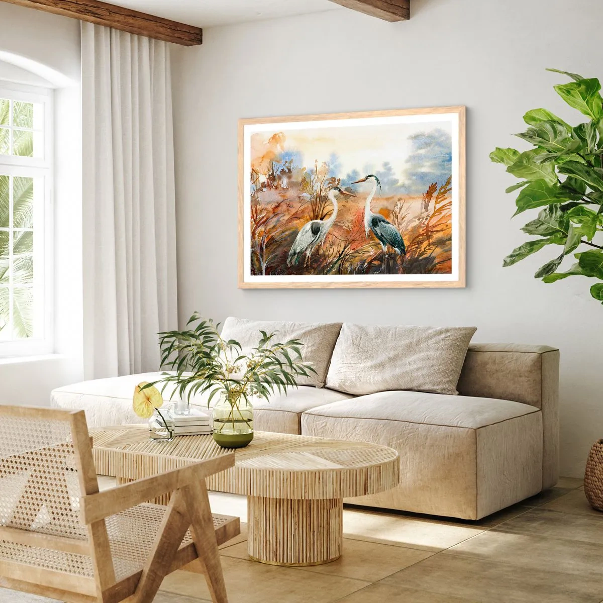 Poster in cornice rovere chiaro - Dove in autunno? - 50x40 cm