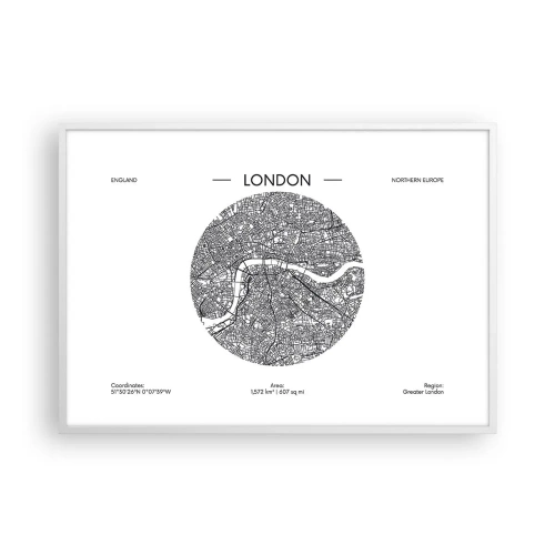 Poster in cornice bianca - Anatomia di Londra - 100x70 cm