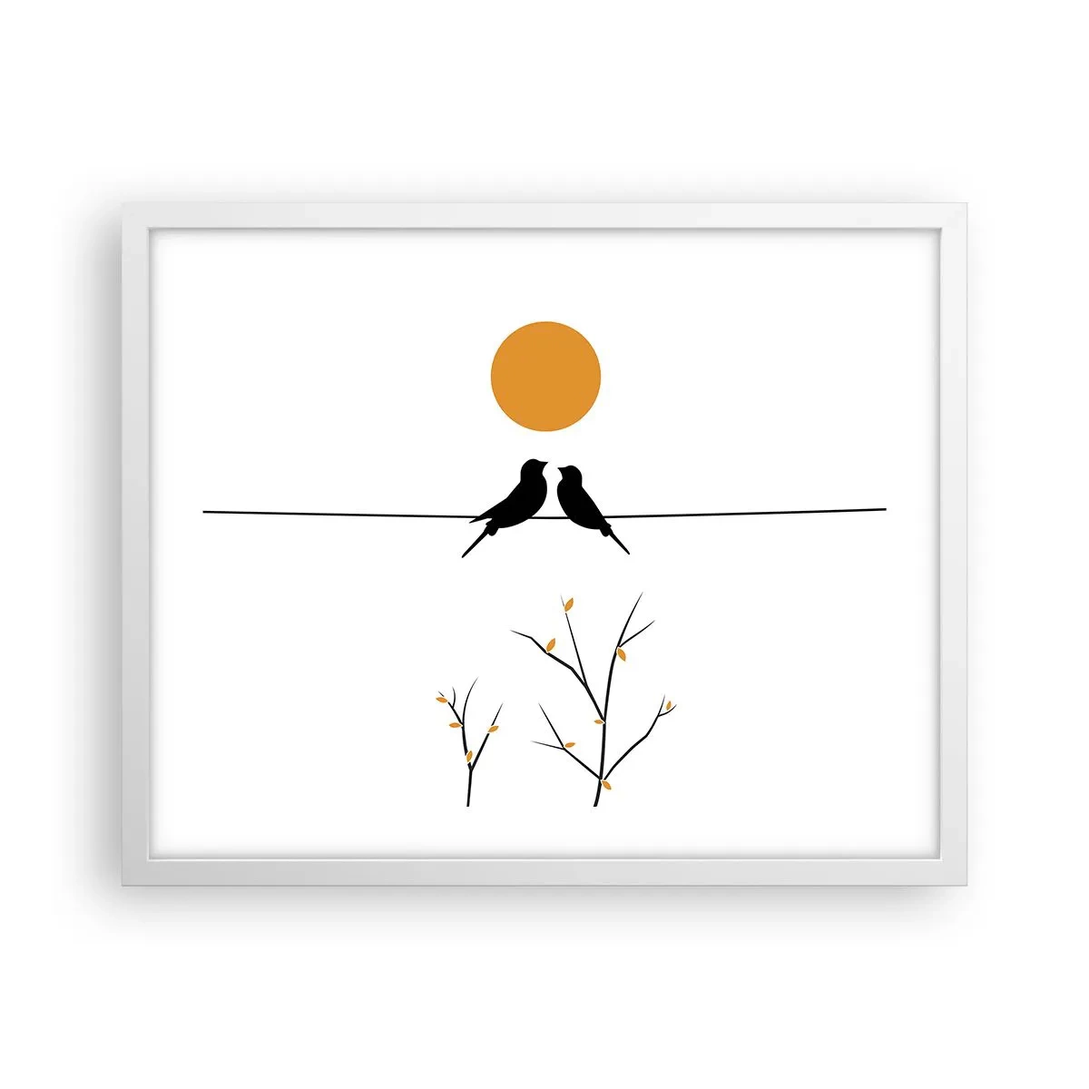 Poster in cornice bianca - Sera da usignoli - 50x40 cm