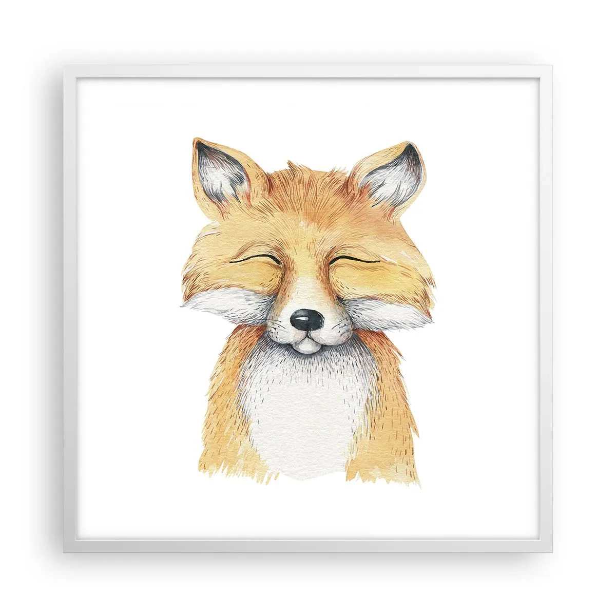 Poster in cornice bianca - Umore da volpe - 60x60 cm
