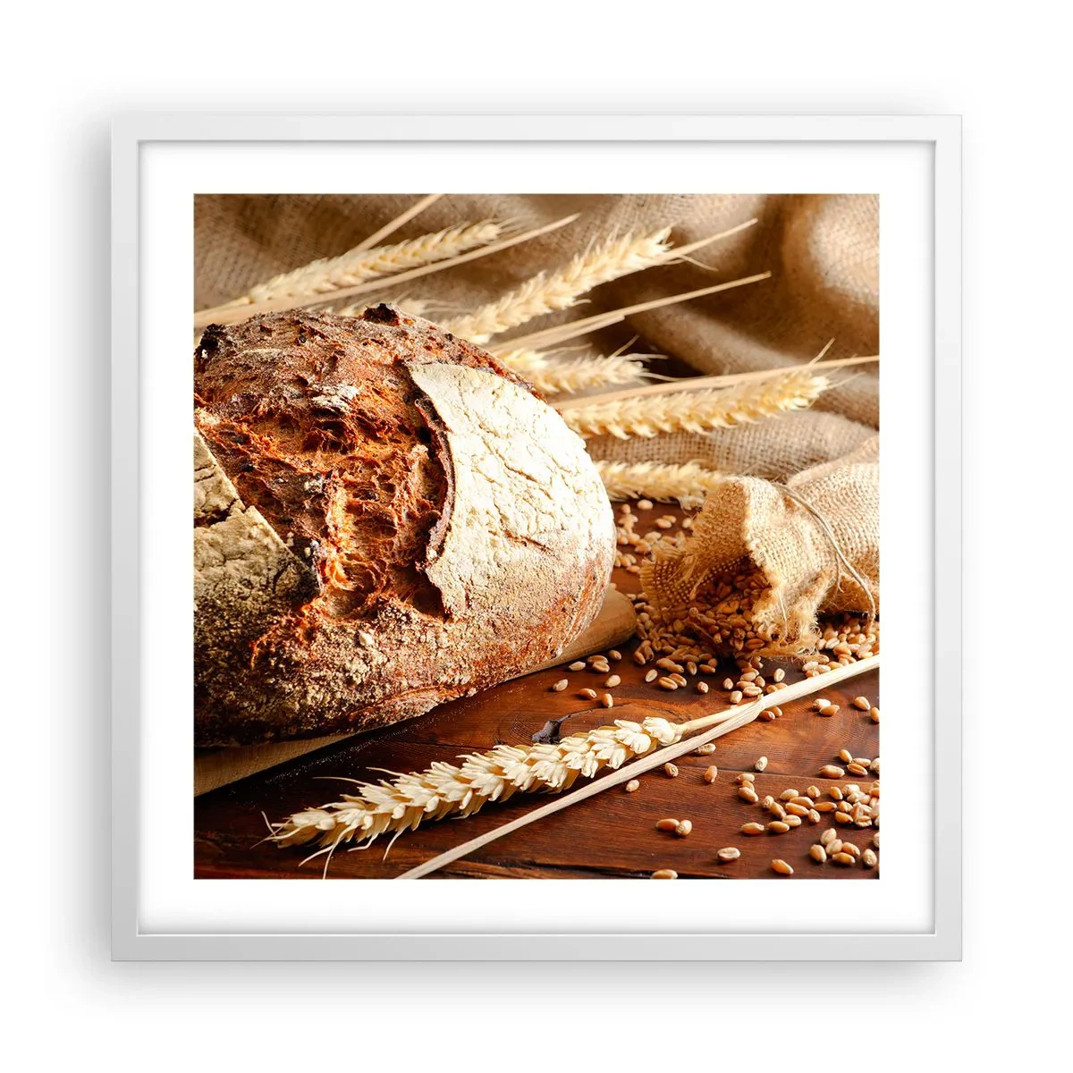 Poster in cornice bianca - Appetitoso, profumato, croccante - 50x50 cm