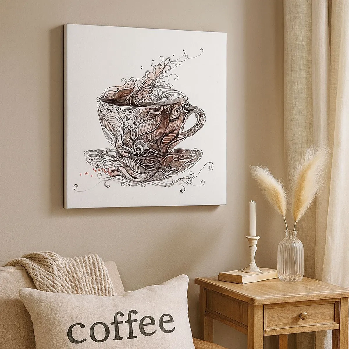 Quadro su tela - Stampe su Tela - Il tè fa bene a tutto - 30x30 cm