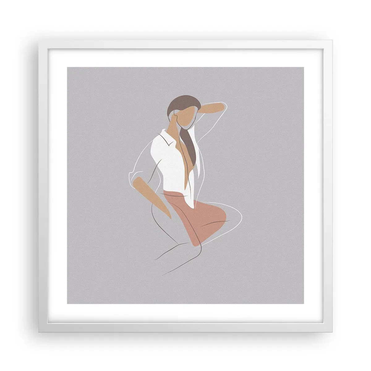 Poster in cornice bianca - Profilo di bellezza - 50x50 cm