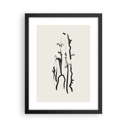 Poster in cornice nera - Erba in fiore - 30x40 cm