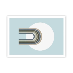 Poster - Una composizione minimalista con un cerchio e delle linee su uno sfondo pastello. - 100x70cm - Attrazione irresistibile - Decorazione murale moderna per soggiorno e camera da letto ARTTOR