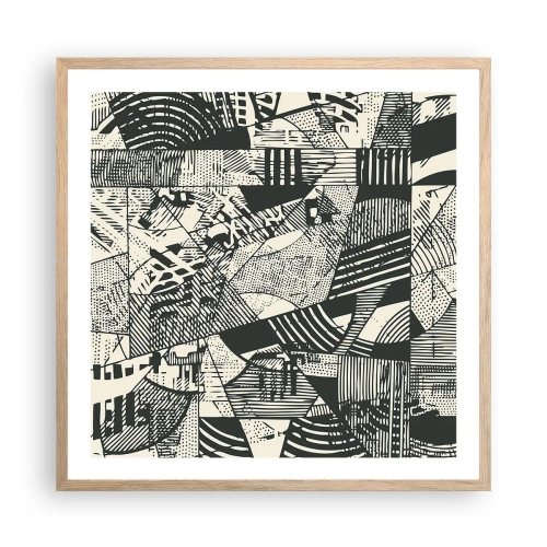 Poster in cornice rovere chiaro - Dinamica della contemporaneità - 60x60 cm