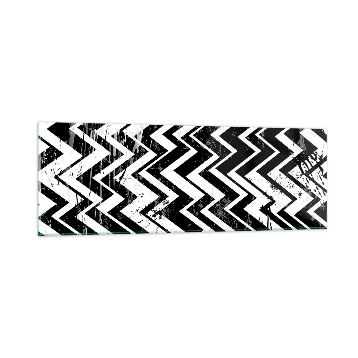 Quadro su vetro - Zig-bianco, zag-nero - 90x30 cm