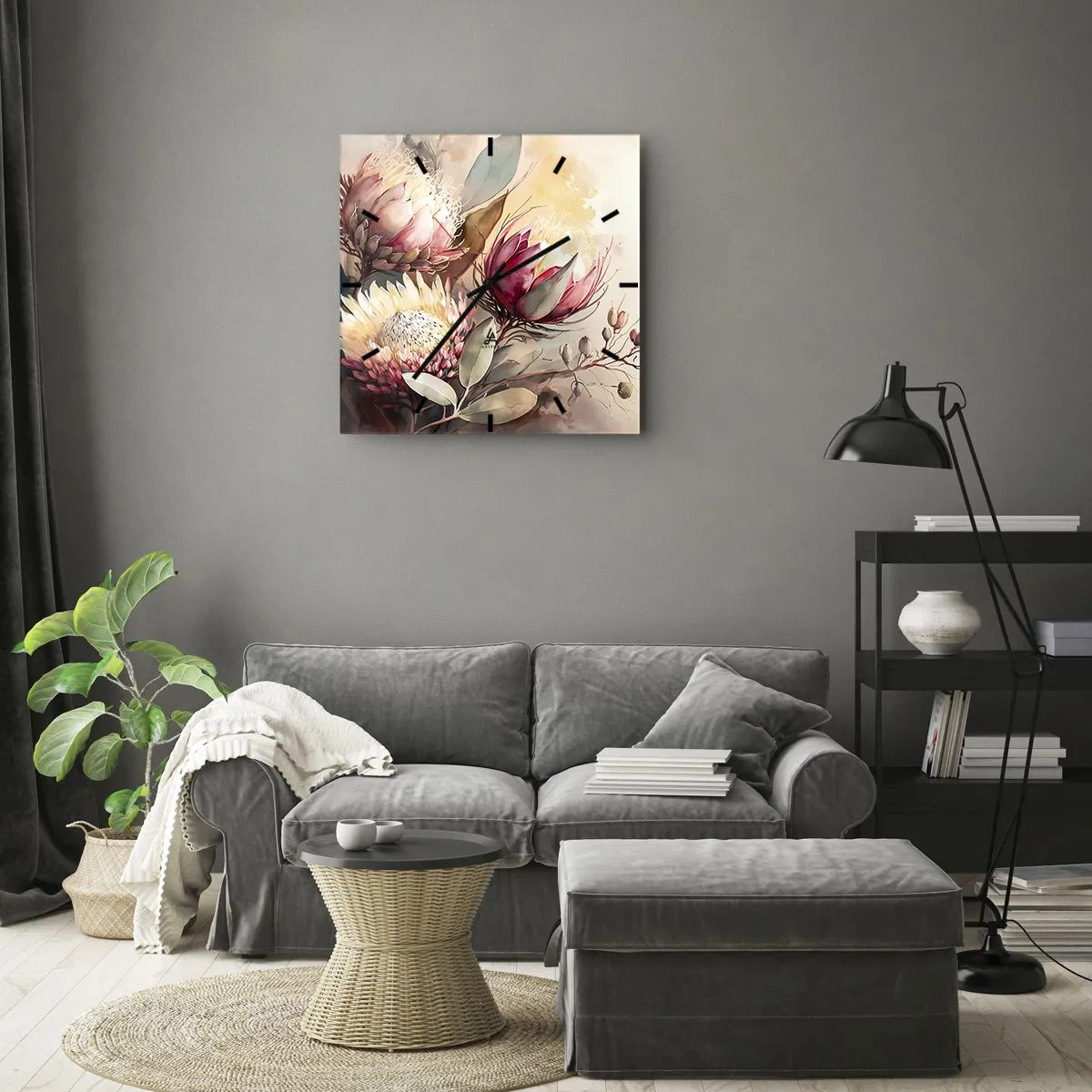 Orologio da parete - Orologio in Vetro - Di profilo e di fronte - 40x40 cm