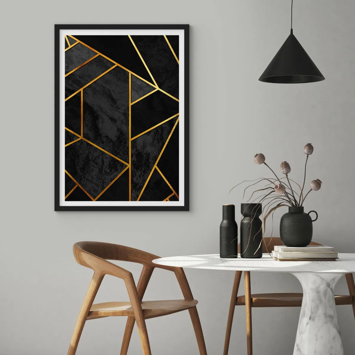 Poster in cornice nera - Oscurità e luce - 70x100 cm