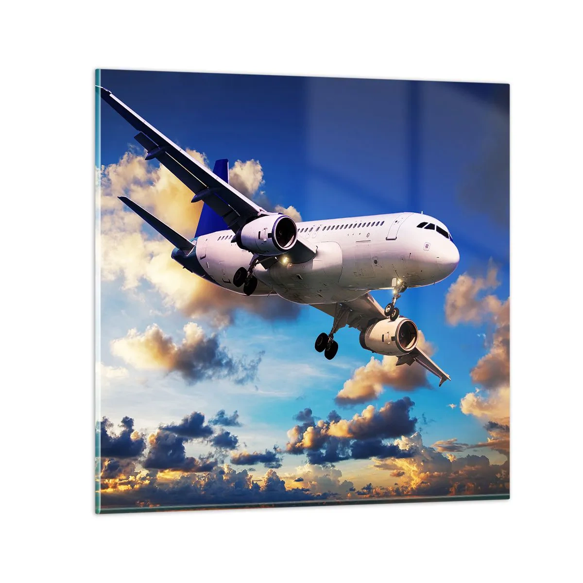 Quadro su vetro - Viaggio nel bianco e nel blu - 70x70 cm