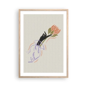 Poster in cornice rovere chiaro - Tocco delicato - 50x70 cm