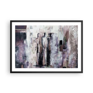 Poster in cornice nera - Una composizione astratta con tre figure in colori pastello. - 70x50cm - Triade misteriosa - Decorazione murale moderna per soggiorno e camera da letto ARTTOR