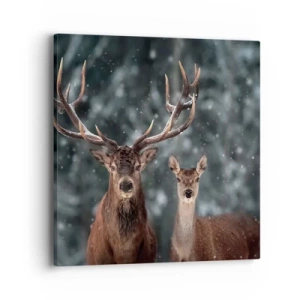 Quadro su tela - Stampe su Tela - Il re della foresta con la consorte - 40x40 cm