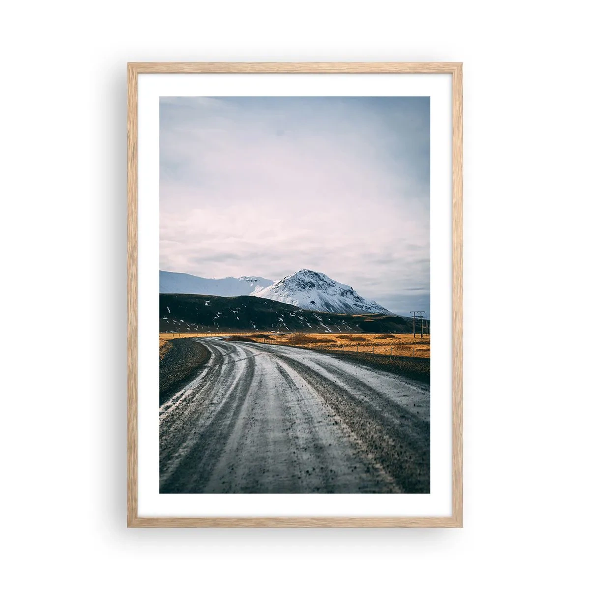 Poster in cornice rovere chiaro - Nel clima dell'Islanda - 50x70 cm