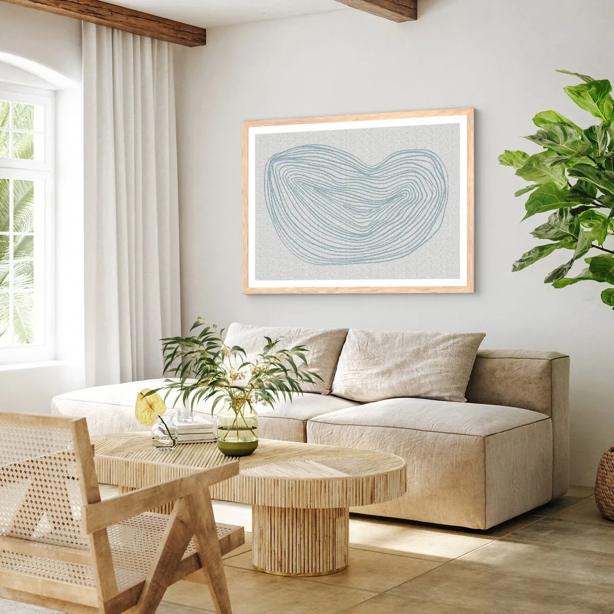 Poster in cornice rovere chiaro - Il sorriso di una goccia - 70x50 cm