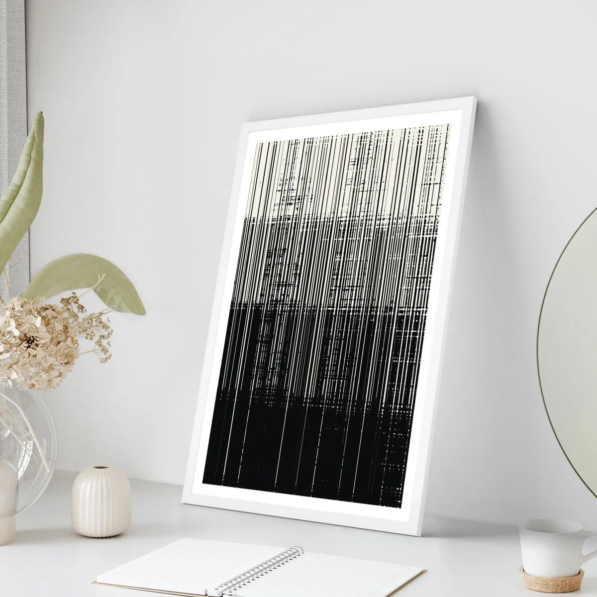 Poster in cornice bianca - Onde e vibrazioni - 61x91 cm