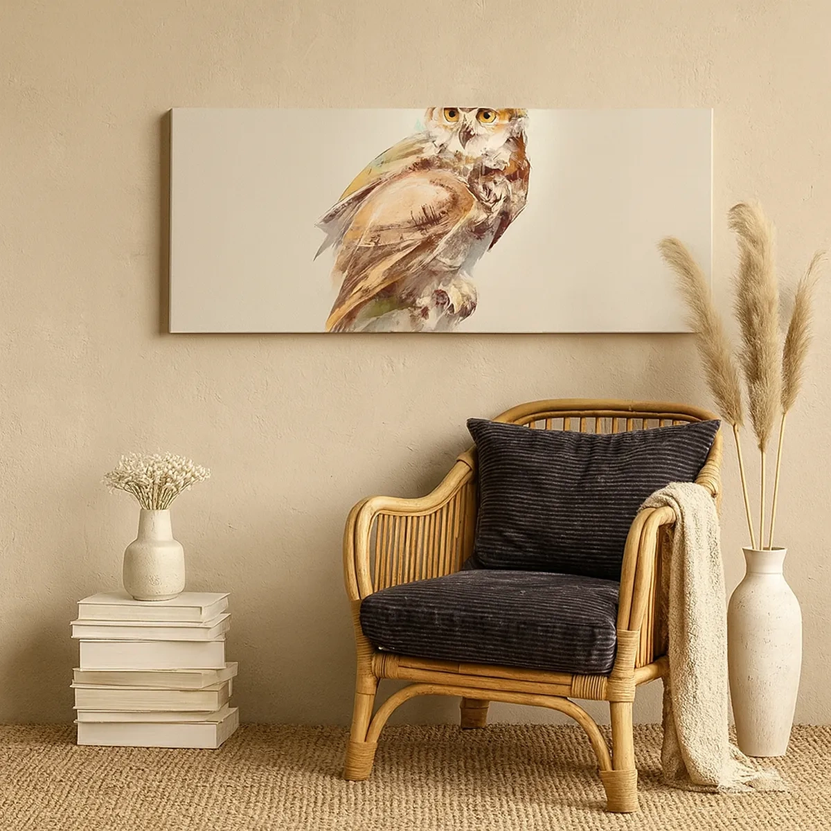 Quadro su tela - Stampe su Tela - Il gufo più saggio - il querceto lo conferma - 30x30 cm