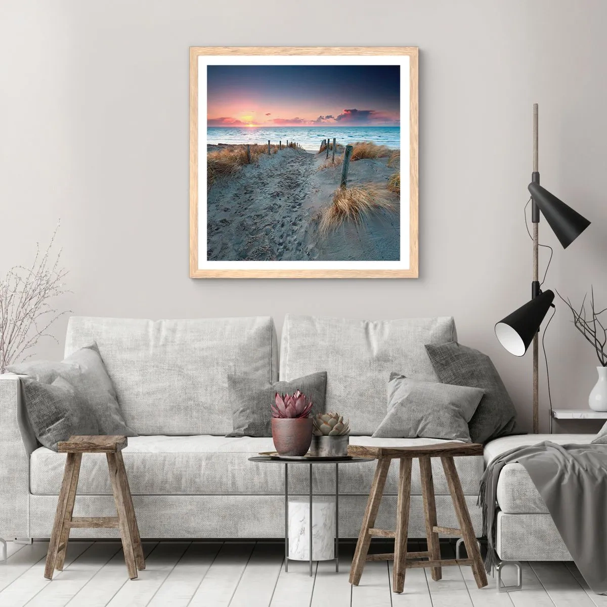 Poster in cornice rovere chiaro - Hai versato un arcobaleno di luce radiosa... - 60x60 cm